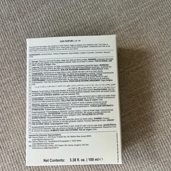 Bella Vita Oud Parfum - White Box with Gold Text - Picture 4 of 4